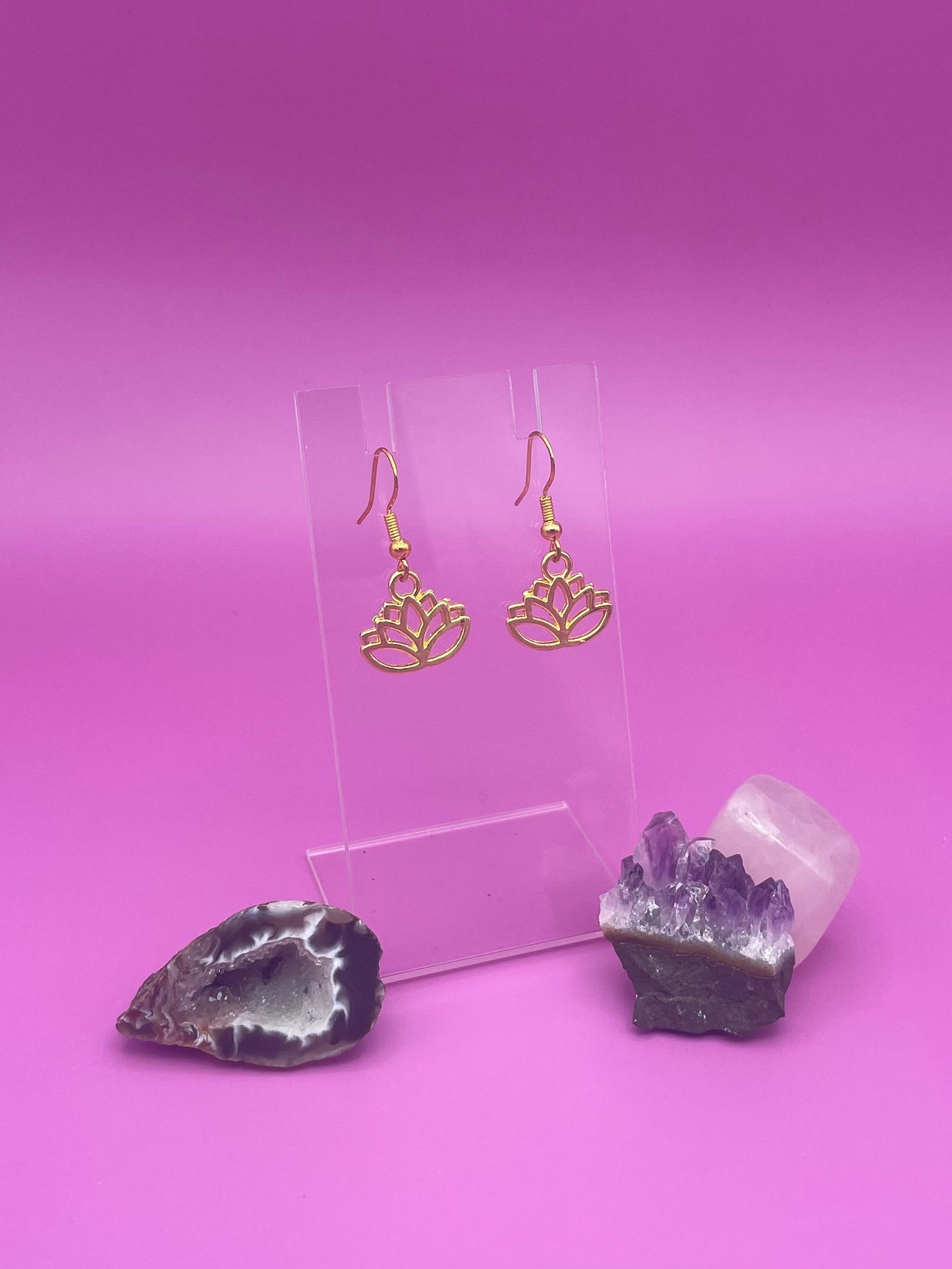Gold Lotus Earrings