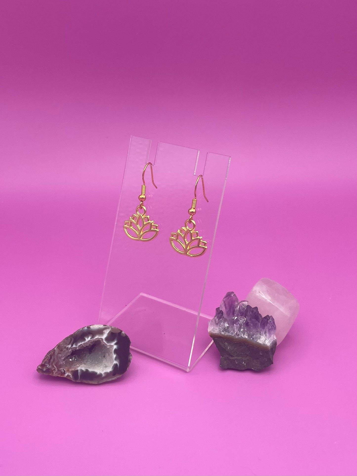 Gold Lotus Earrings