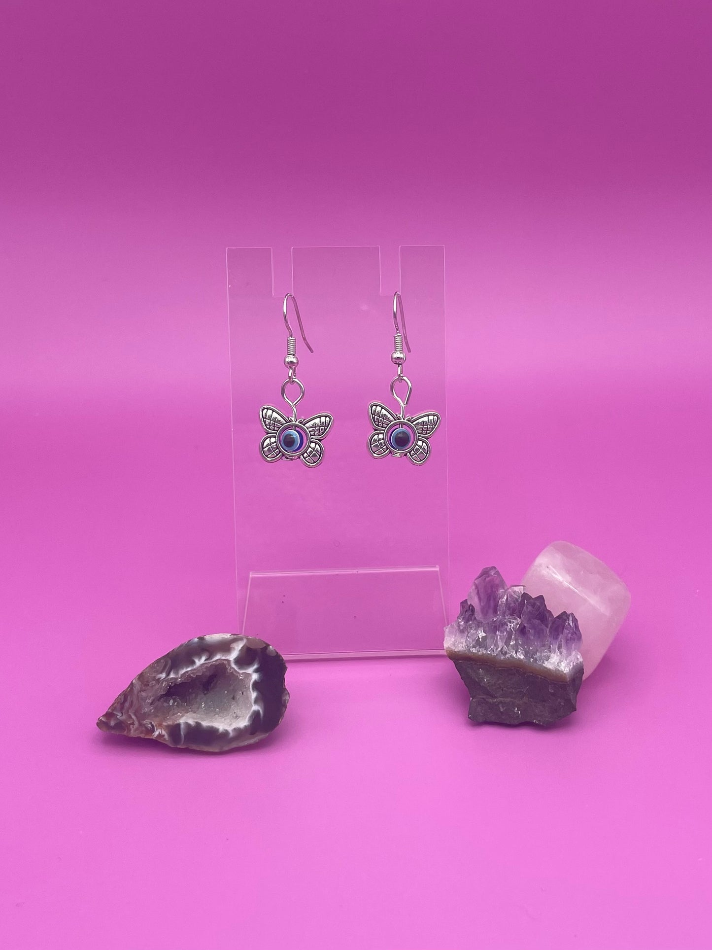 Butterfly Evil Eye Earrings