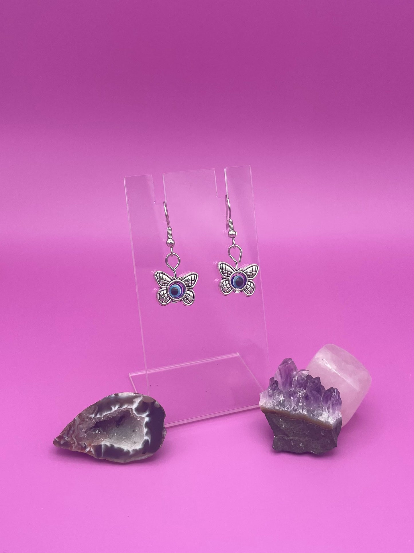 Butterfly Evil Eye Earrings