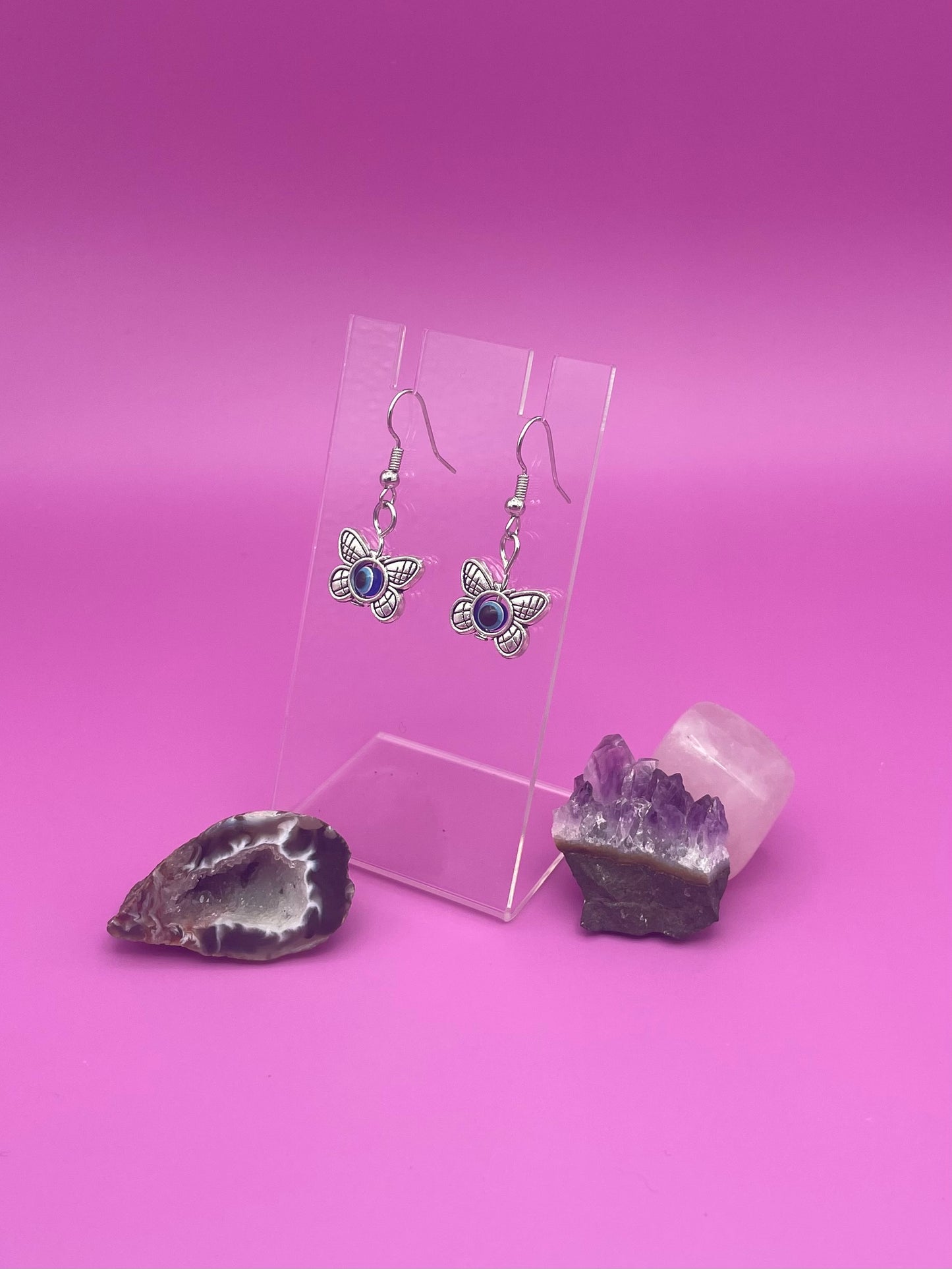 Butterfly Evil Eye Earrings