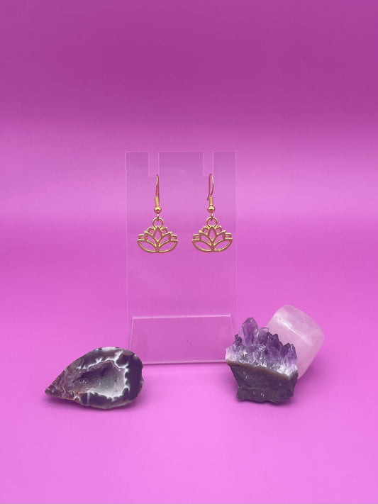 Gold Lotus Earrings