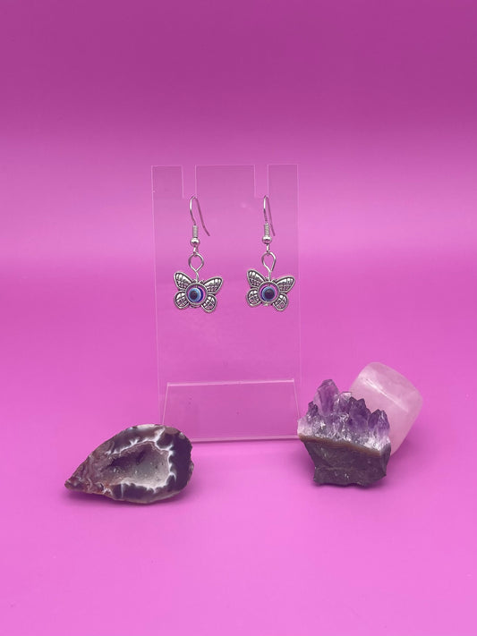 Butterfly Evil Eye Earrings